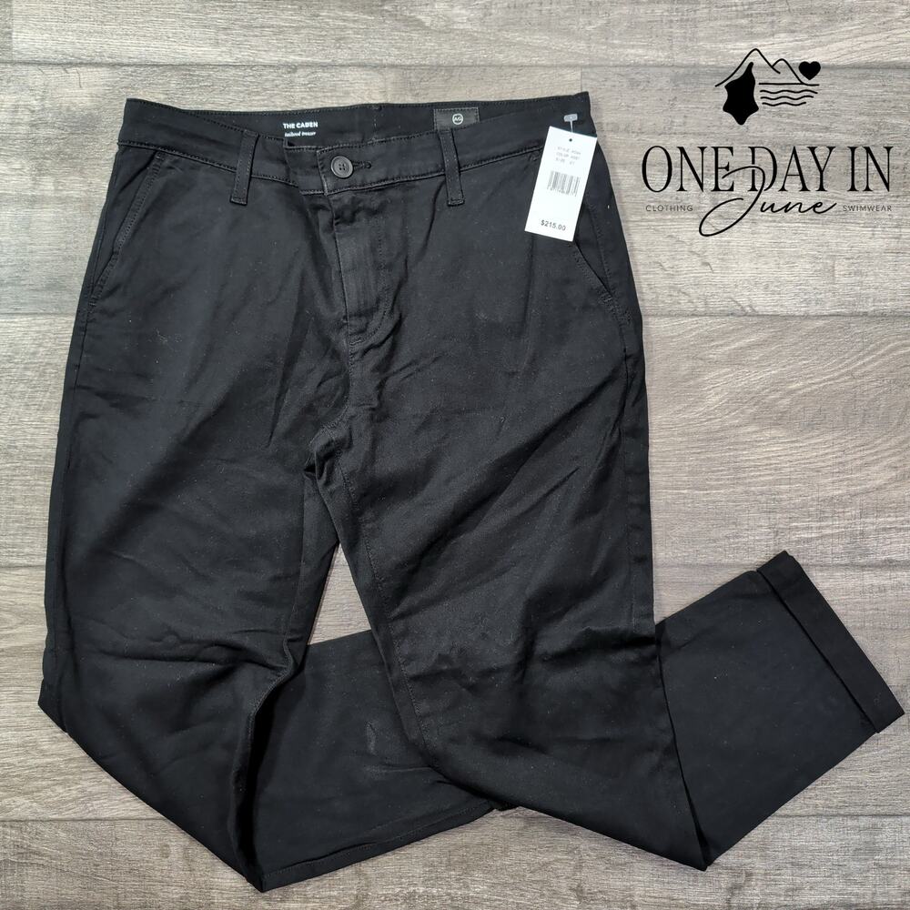 AG Adriano Goldschmied The Caden Tailored Trouser Black NWT $215 Size 4 (27) - Picture 1 of 8